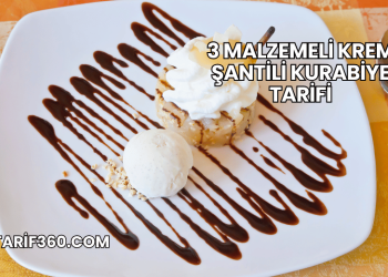 3 Malzemeli Krem Şantili Kurabiye Tarifi